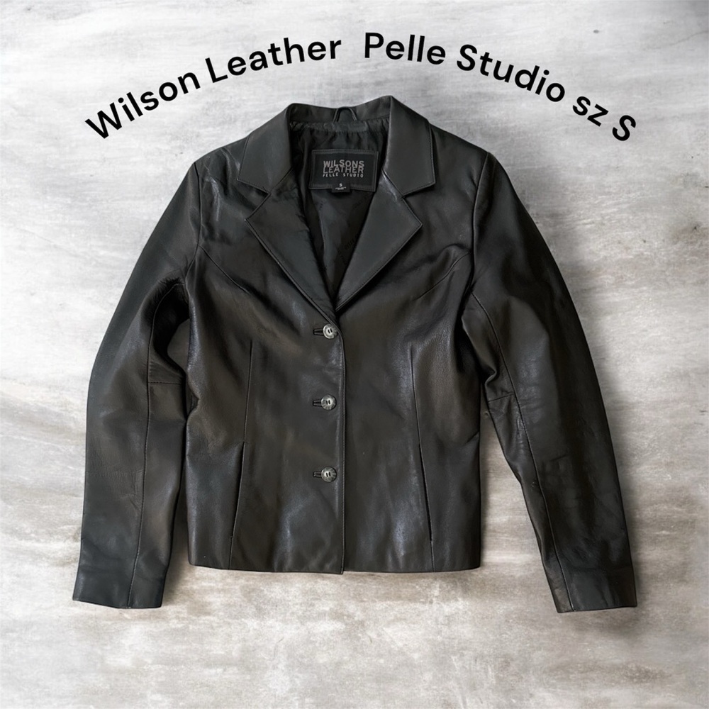 💐🎁Wilsons Leather Women's Black Button-Up Jacket
